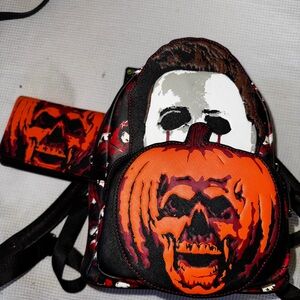 Michael Myers Loungefly Mini Backpack with matching wallet